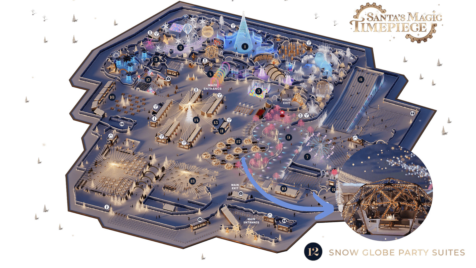 Snow Globe Party Suite Location at Enchant LA